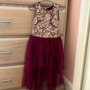 Girls burgundy dress